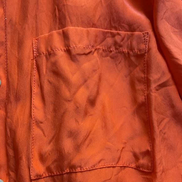 J.Crew Scotch & soda silk orange button down blouse size xs - Picture 5 of 13